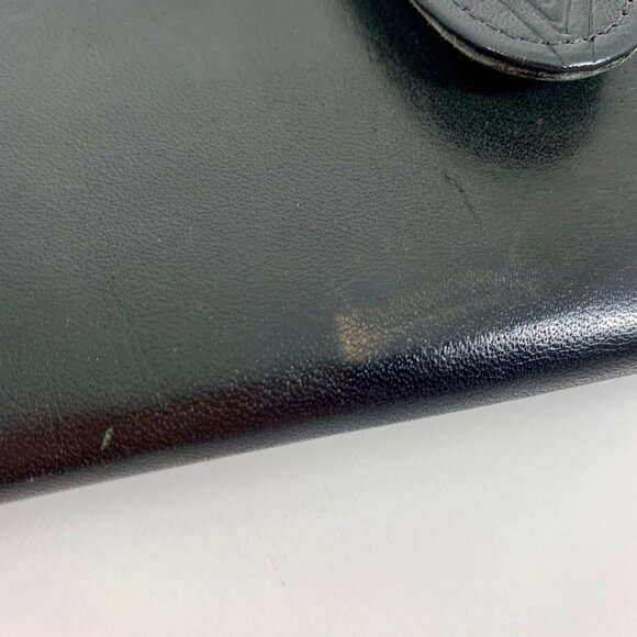 VTG Rolfs Black Cowhide Leather Wallet Floral Embossed Flap Multiple Card Slots - Picture 8 of 10